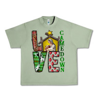 Oil Green Love Come Down Urban Heavy Tee - CowhideDigitalArt