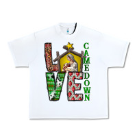 White Love Come Down Urban Heavy Tee - CowhideDigitalArt