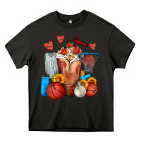 Asphalt Basketball Sunflower Frappe Heavy Core Tee - FaDigitalArtStudio