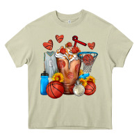 Mossy Basketball Sunflower Frappe Heavy Core Tee - FaDigitalArtStudio