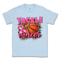 Dusty Blue Tackle Cancer Basketball Classic Tee - FaDigitalArtStudio