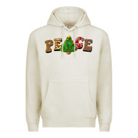 Oatmeal Heather christmas peace Premium Hoodie - BarkalooDesign
