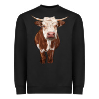 Black hereford cow Heavyweight Sweatshirt - RanaPortraitStore