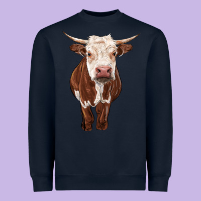 Hereford Cow Heavyweight Sweatshirt Designed By Ranaportraitstore