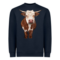 Navy hereford cow Heavyweight Sweatshirt - RanaPortraitStore