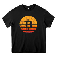 Black bitcoin vintage sunset Heavy Core Tee - linhVisuals