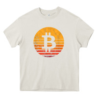 Cream bitcoin vintage sunset Heavy Core Tee - linhVisuals