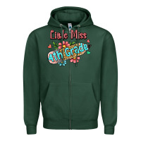 Sports Green little miss fourth grade Zipper Hoodie - Jasminsmagicworld
