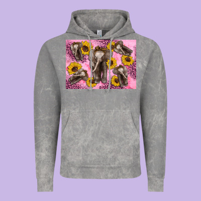 Baby Elephant Sunflowers Kid's Bottle Vintage Hoodie Designed By Artiststas