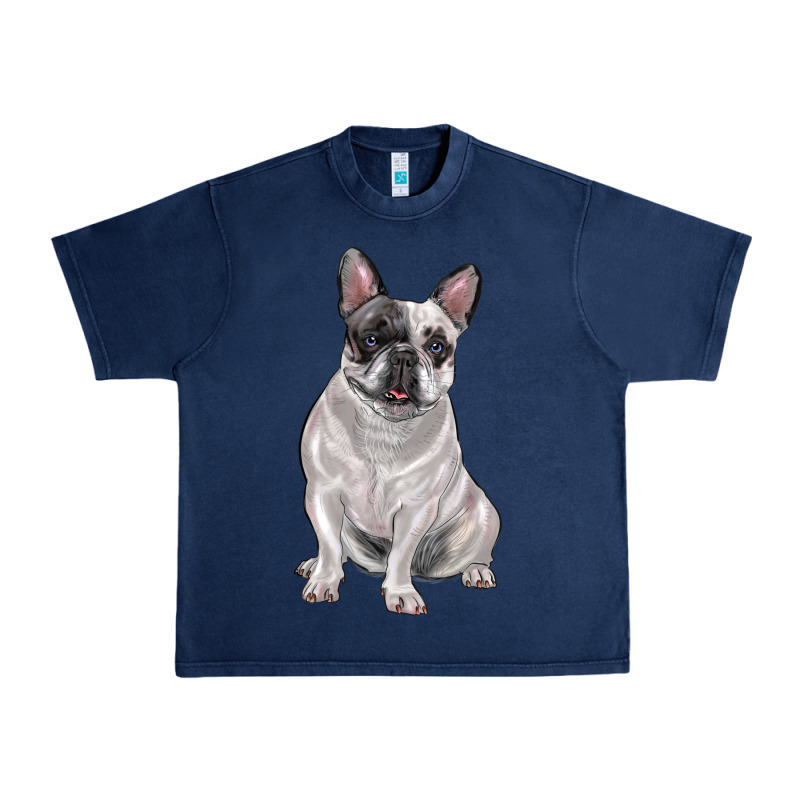 White Black French Bulldog Urban Heavy Tee by LillyAllenDesigns | Teevron