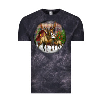 Cloud Black elk buck deer christmas Vintage Tee - LillyAllenDesigns