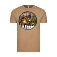 Vintage Coffee elk buck deer christmas Vintage Tee - LillyAllenDesigns