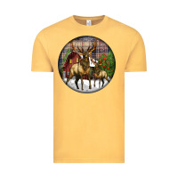 Vintage Mustard elk buck deer christmas Vintage Tee - LillyAllenDesigns