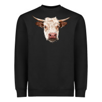 Black hereford cow head Heavyweight Sweatshirt - RanaPortraitStore
