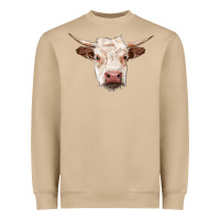 Mushroom hereford cow head Heavyweight Sweatshirt - RanaPortraitStore