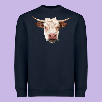 Hereford Cow Head Heavyweight Sweatshirt Designed By Ranaportraitstore