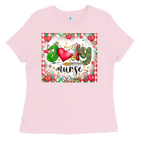 Bubblegum Pink Joly Nurse Ladies Tee - CowhideDigitalArt