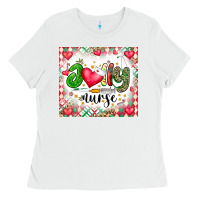 White Joly Nurse Ladies Tee - CowhideDigitalArt