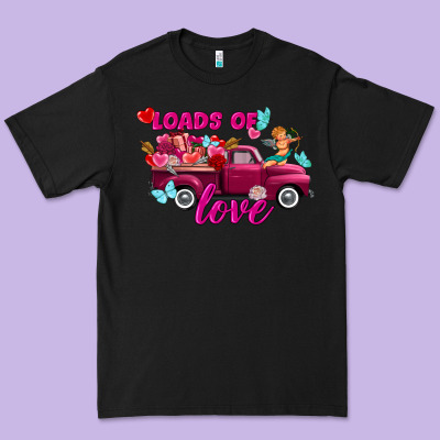 Loads Of Love Valentine's Day Truck Premium Tee Designed By Fadigitalartstudio