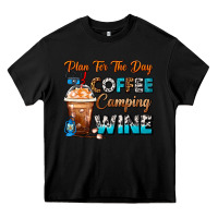 Black Plan For The Day Coffee Camping Wine Frappe Coffee Heavy Core Tee - FaDigitalArtStudio
