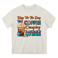 Cream Plan For The Day Coffee Camping Wine Frappe Coffee Heavy Core Tee - FaDigitalArtStudio