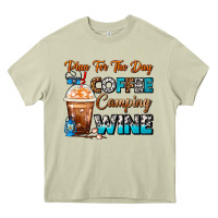 Plan For The Day Coffee Camping Wine Frappe Coffee Heavy Core Tee | Teevron