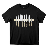 Chef Kitchen Knives On Knife Holder Strip Bar Heavy Core Tee | Teevron