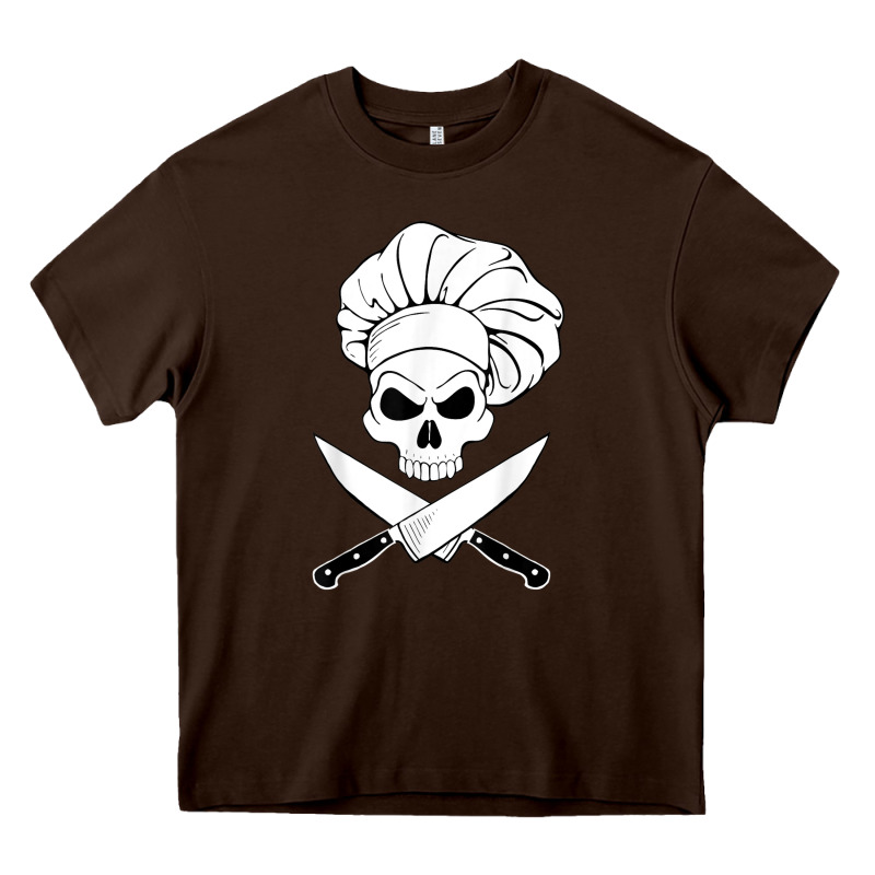 Chef Skull And Crossbones Knives Halloween Heavy Core Tee by linhVisuals | Teevron