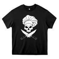 Black chef skull and crossbones knives halloween Heavy Core Tee - linhVisuals