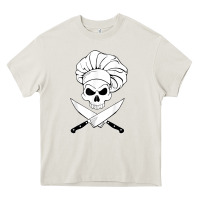 Cream chef skull and crossbones knives halloween Heavy Core Tee - linhVisuals