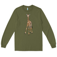 Army Green baby giraffe Long Sleeve Tee - LillyAllenDesigns