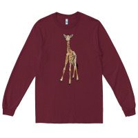 Burgundy baby giraffe Long Sleeve Tee - LillyAllenDesigns