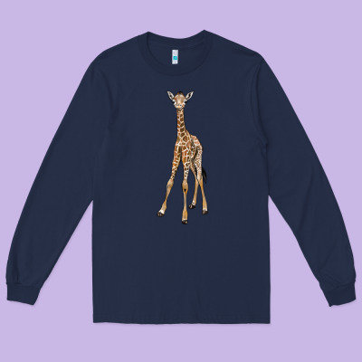 Baby Giraffe Long Sleeve Tee Designed By Lillyallendesigns