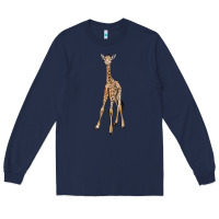 Navy baby giraffe Long Sleeve Tee - LillyAllenDesigns