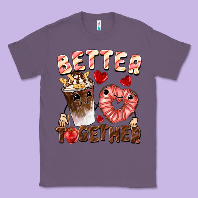 Better Together Valentine's Day Classic Tee Designed By Fadigitalartstudio