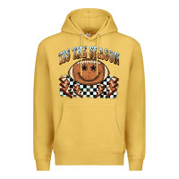 Antique Gold tis the season football smiley face Premium Hoodie - BarkalooDesign