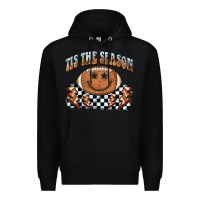 Black tis the season football smiley face Premium Hoodie - BarkalooDesign