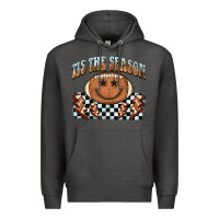 Charcoal Heather tis the season football smiley face Premium Hoodie - BarkalooDesign