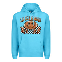 Ocean Blue tis the season football smiley face Premium Hoodie - BarkalooDesign