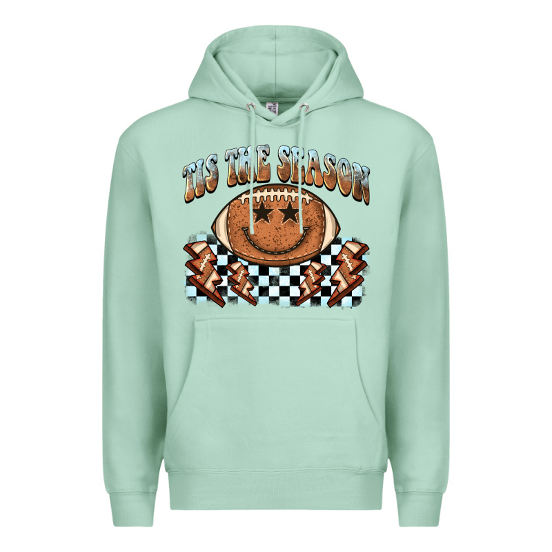 Tis The Season Football Smiley Face Premium Hoodie by BarkalooDesign | Teevron