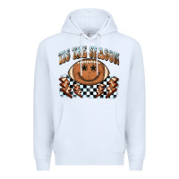 White tis the season football smiley face Premium Hoodie - BarkalooDesign