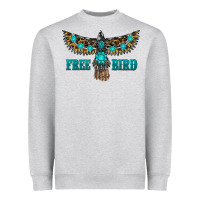 Heather Grey turquoise freebird Heavyweight Sweatshirt - RanaPortraitStore