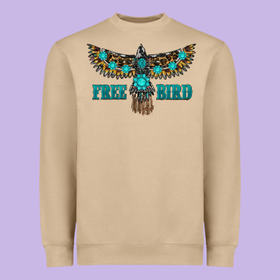Turquoise Freebird Heavyweight Sweatshirt Designed By Ranaportraitstore