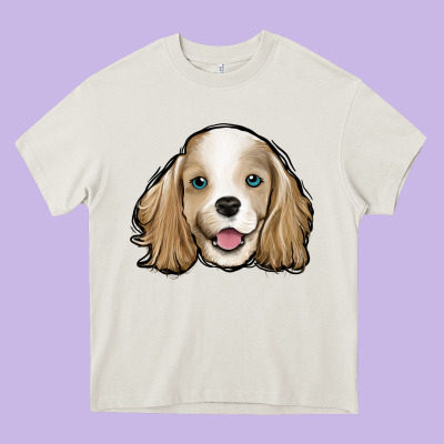 Cocker Spaniel Heavy Core Tee Designed By Jasminsmagicworld