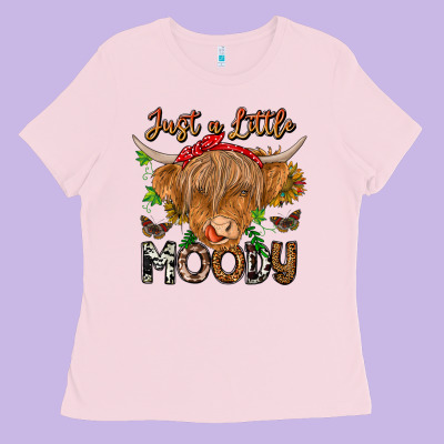 Just A Little Moody Ladies Tee Designed By Cowhidedigitalart
