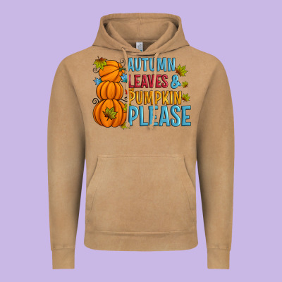 Autumn Leaves And Pumpkin Please Vintage Hoodie Designed By Artiststas