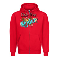 Red little miss kindergarten Zipper Hoodie - Jasminsmagicworld