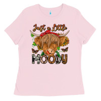 Bubblegum Pink Just a Little Moody Ladies Tee - CowhideDigitalArt