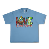 Pebble Blue Love Came Down Urban Heavy Tee - CowhideDigitalArt