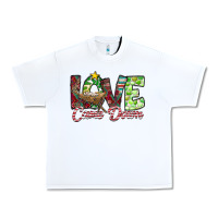 White Love Came Down Urban Heavy Tee - CowhideDigitalArt